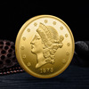 Coins, metal three dimensional medal handmade, USA, gold and silver, wholesale