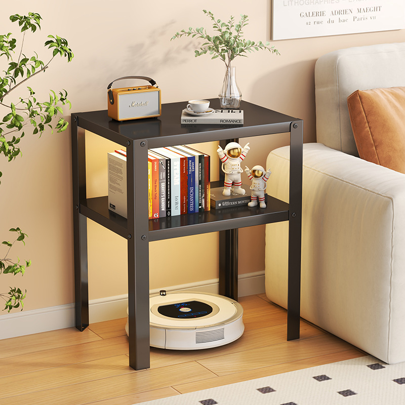 Cross-Border Popular Bedside Storage Rack Small Storage Table Simple Home Coffee Table Sofa Metal Steel Floor-Standing Bedside Table