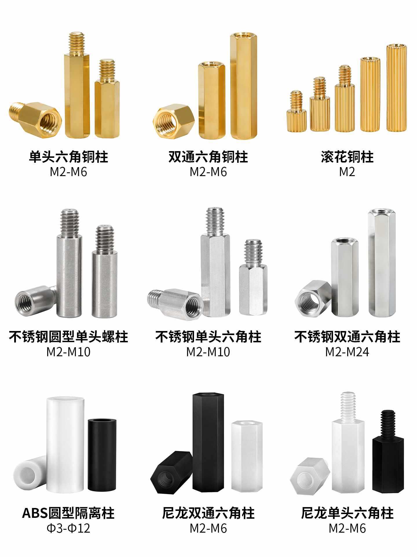 ◇双通六角铜柱双头隔离柱螺母柱间隔柱主板电脑螺柱M2M2.5M3M4M5