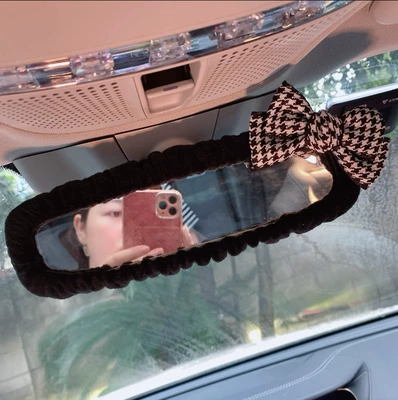 Sürətlər qutusu və əl tormozu başlıqları Gear Handbrake Cushion - rearview-mirror-cover-x-houndstooth