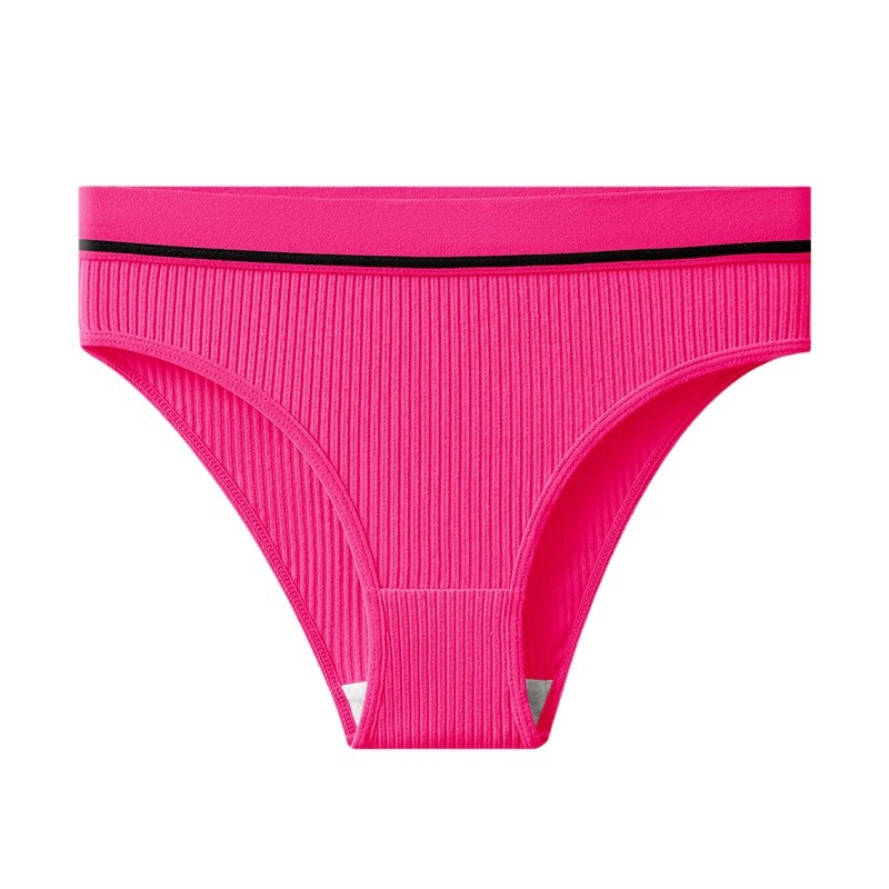 Ropa interior transfronteriza, calzoncillos deportivos para niñas de algodón puro, ropa interior de mujer de todo fósforo de moda de color sólido, cómoda y agradable para la piel sexy
