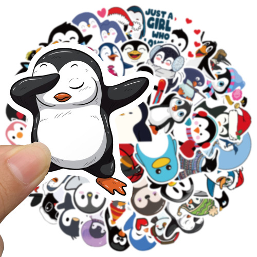 50 cute cartoon penguin animal stickers, graffiti, luggage, motorcycles, computer toys, wallets, waterproof stickers