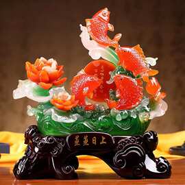 工厂直销蒸蒸日上年年有余客厅玄关电视柜酒柜家居装饰品桌面摆件
