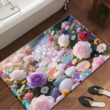 3D膨胀风立体硅藻泥浴室吸水地垫卫生间厕所门口垫子入户防滑脚垫