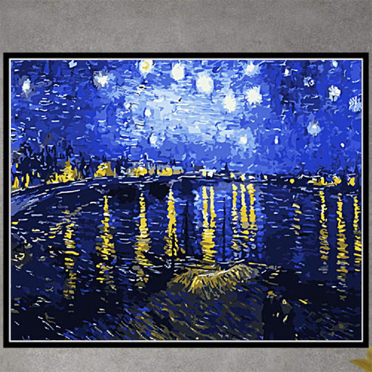 Pintura al óleo digital DIY al por mayor, paisaje costero, arquitectura, pintura decorativa para colgar en la sala de estar, pintura decorativa de villa costera, 30*40*5 image 22