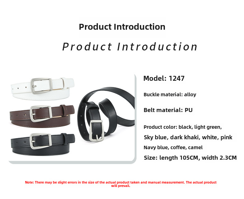 2024 Spring New Classic Plain Pin Buckle Belt Women's High-end Dress All-match Decorative PU Belt_viptrois.com