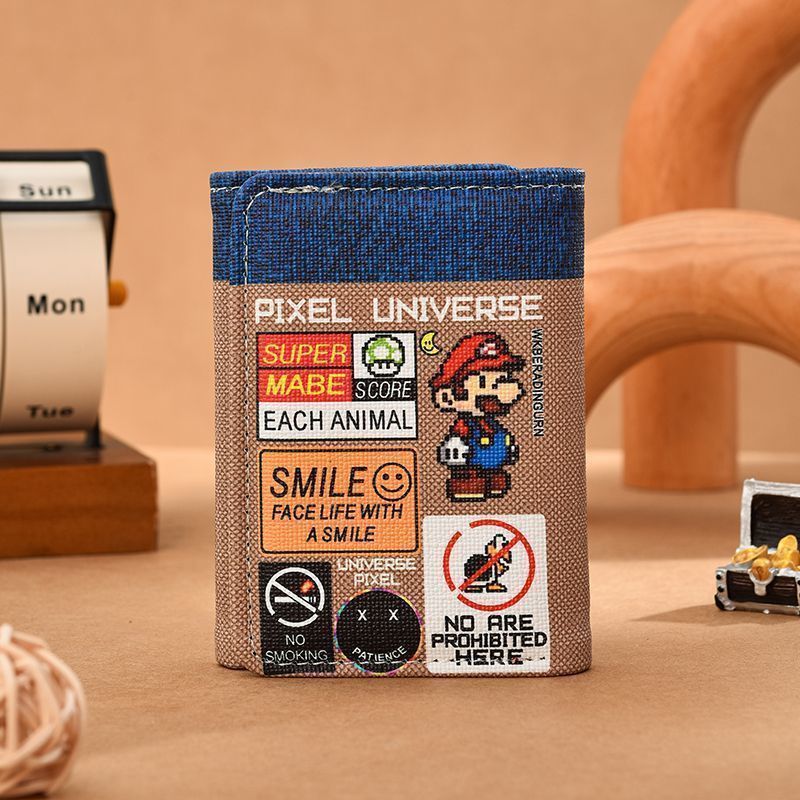 2026 New Fashion Wallet Cute Cartoon Super Mario Coin Purse Personalized Driving License Storage Card Holder