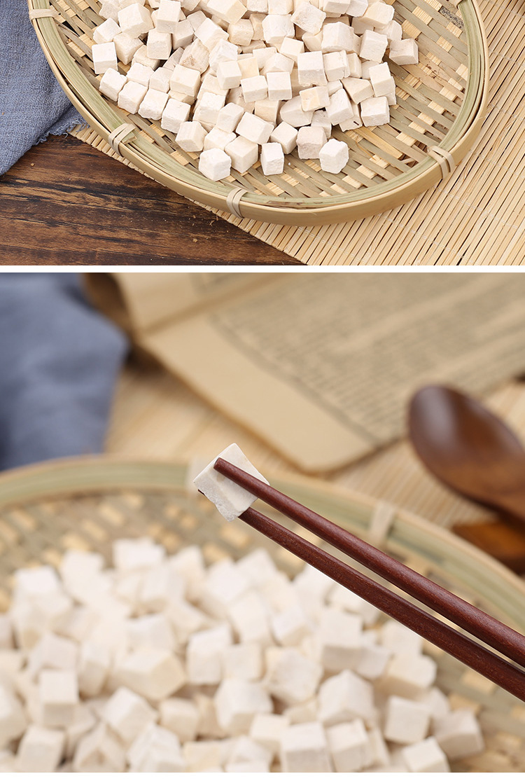 Wild Poria Fu Ling 白茯苓 Dried Cubes 500g Sulfur-Free Yunnan Fu Ling Herbal Slices for Soup and Tea in use