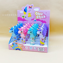 卡通独角兽固体胶马卡龙少女心白色胶棒儿童手工DIY桌面胶水外贸