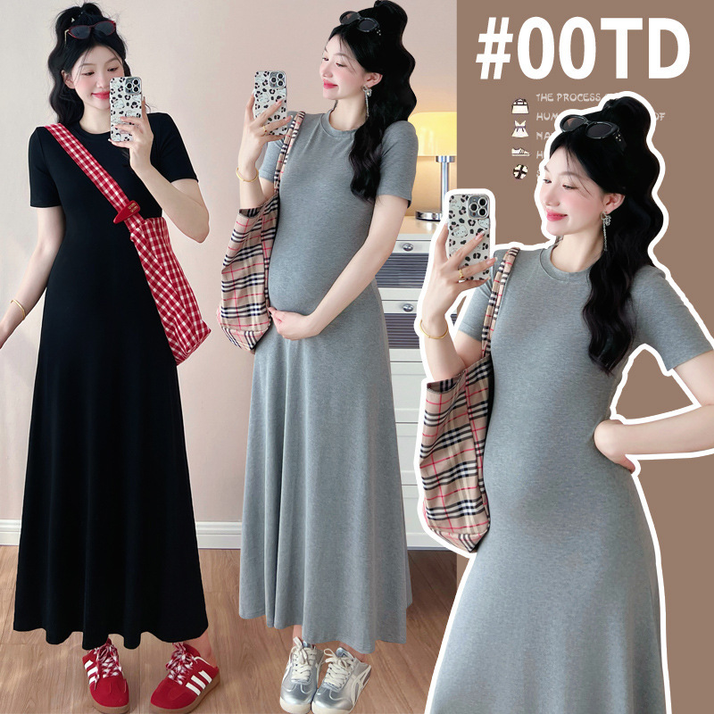 in stock Real Shot Long Knitted Pregnant Women dress New Pregnant Women Summer Dress Hot Mom Fashion Pregnant Women Dress