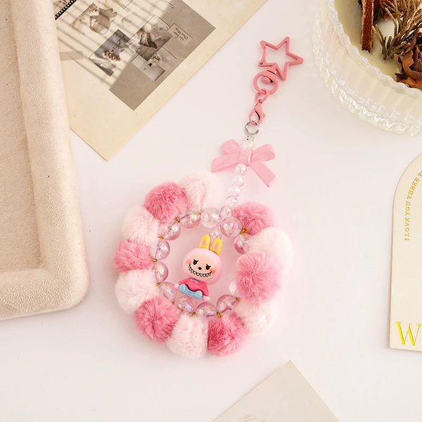 12 fur balls large size-pink
