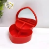 Big red heart-shaped double layer solid color with mirror