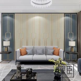 Solid wood lattice new Chinese TV background wall living room can be fixed simple modern hollow carved decoration