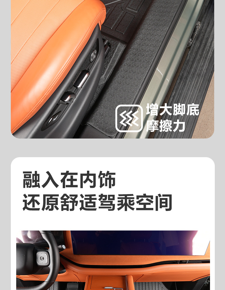 Suitable for the 23-26 models of the WEY Blue Mountain, full coverage floor mats for the front two rows, decorative modification TPE car floor mat accessories