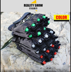 LED手套露指騎行透氣戶外運動照明夜釣釣魚表演發光半指手套男潮