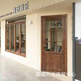 老榆木套间门复古民宿酒店套装平开门现代实木平开门推拉榆木门窗