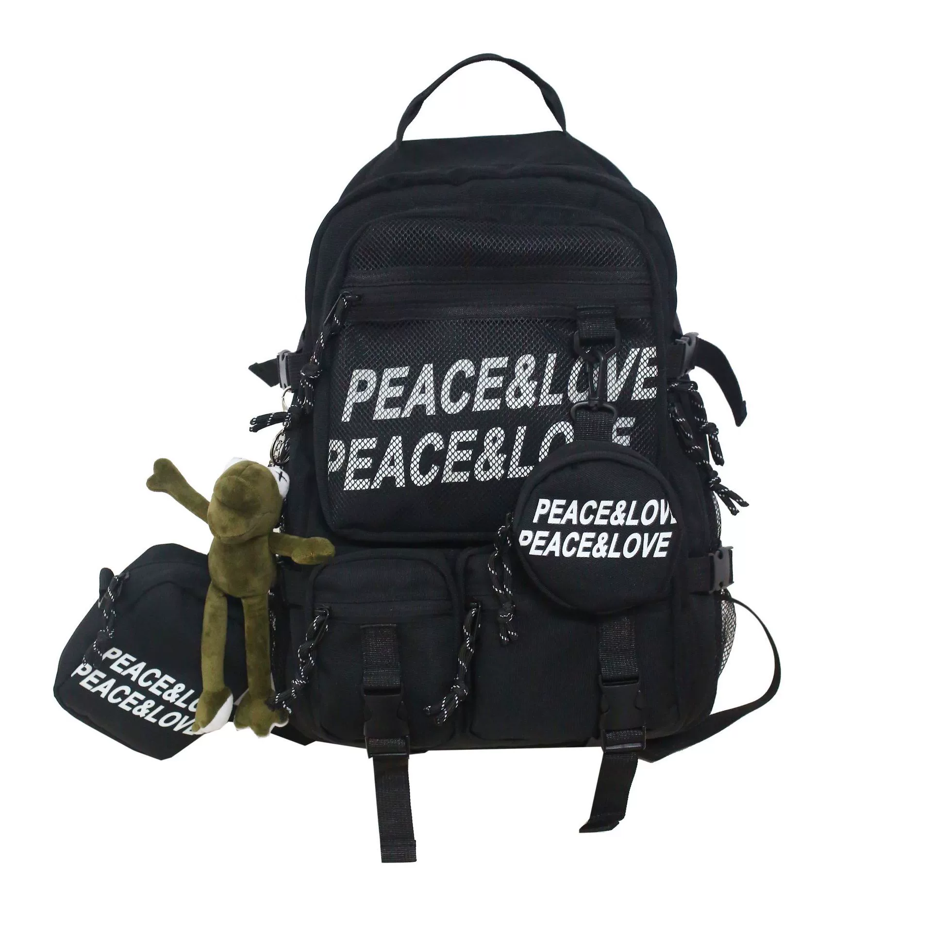 Backpack Korean style 2023, capacious school backpack, off‑white or black, average size