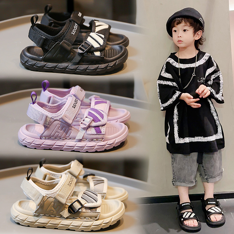 Boys' Water-Resistant Ultra-Soft Open-Toe Sandals 2026 Summer New Trendy Children's Lightweight Beach Shoes Girls' Shoes