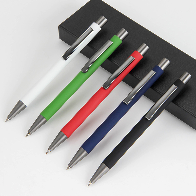 Bolígrafo giratorio aceitoso de metal 1,0, exportación de alta gama, publicidad, regalo de oficina, impresión y grabado de logotipo, bolígrafo personalizado de negocios