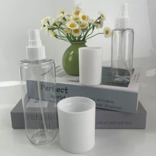 工厂定制圆底卡罩喷雾瓶塑料瓶100ml/250ml卸妆水 pet透明分装瓶