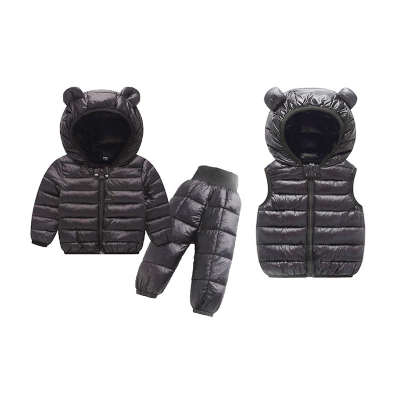 Otoño e invierno nuevo traje de ropa acolchada de algodón ligero para niños chaleco acolchado de algodón cálido para niños pantalones acolchados de algodón traje infantil