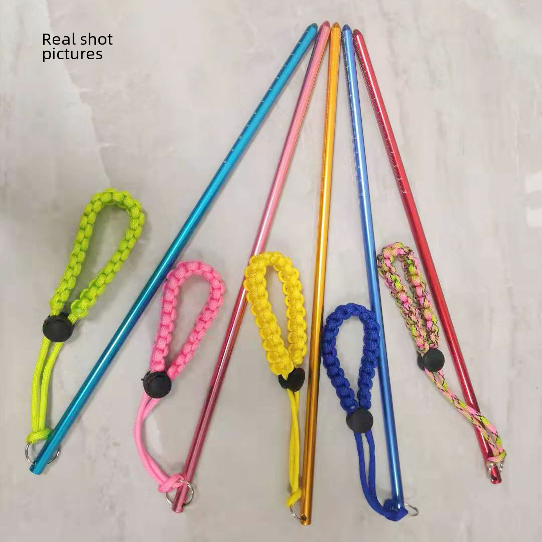 Factory supply aluminum alloy diving Ding Ding stick water probe anti-lost outdoor survival nylon hand rope outdoor equipment