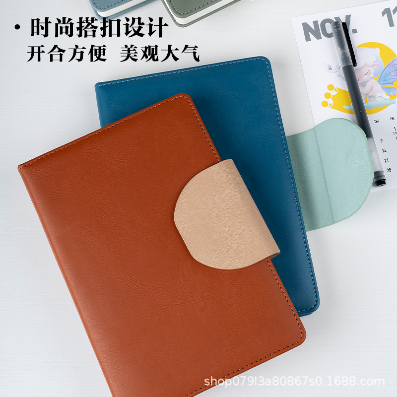 스티칭 컬러 노트, 고급스러운 자석 버클 메모장, 핸드북, 문구 도매 A5 노트
