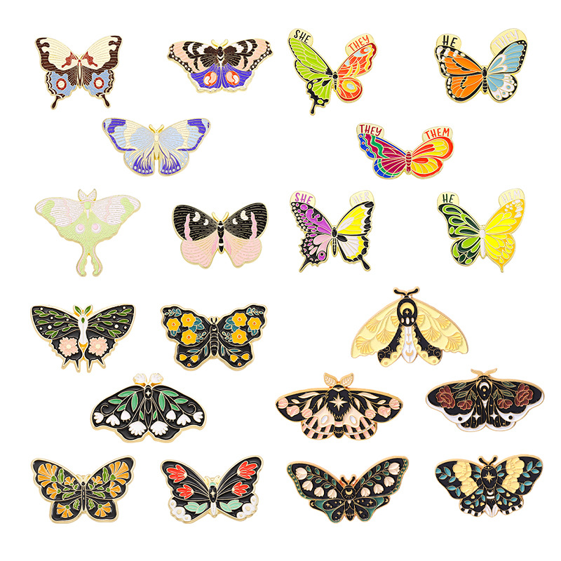 10g Weight Brooches Classification Party Occasion Cartoon Style Pin Butterfly Alloy Plating Women'S Brooches
