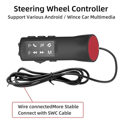 Cross-border new car multi-function steering wheel control button handle Universal square control button Android large screen dedicated (Other Car Video) - a3-white-backlight