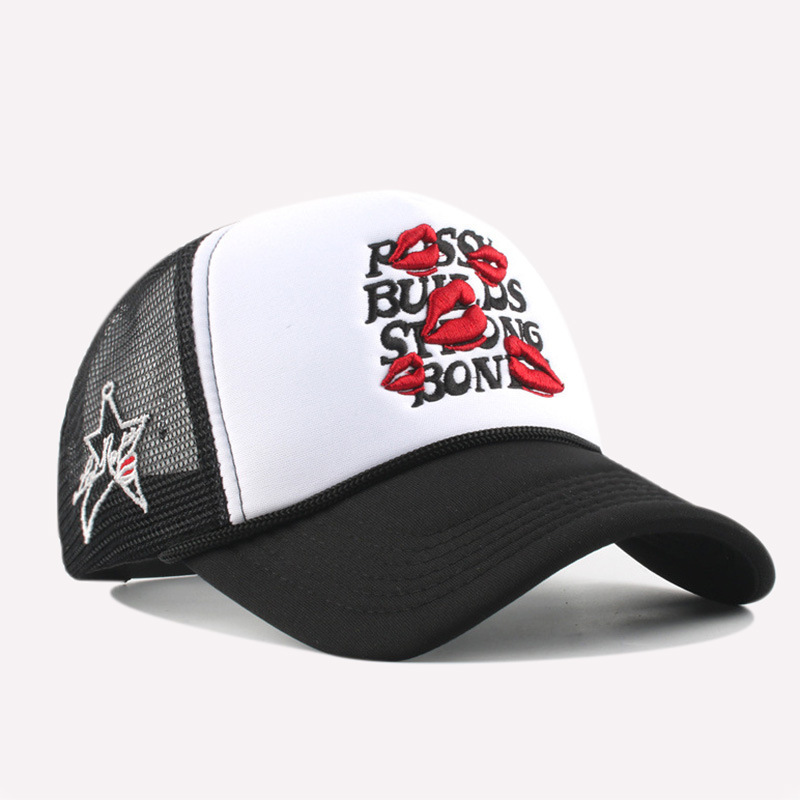 Embroidered Letter Trucker Hat, Slogan Baseball Cap