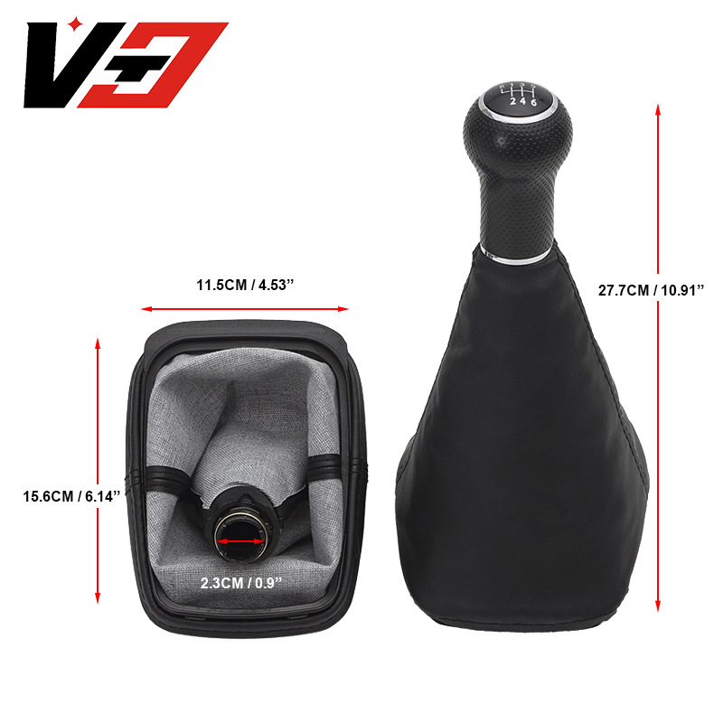 Suitable for Volkswagen Golf 4 Golf 5 Car Gear Head Black Leather Dust Cover Shift Assembly Accessories