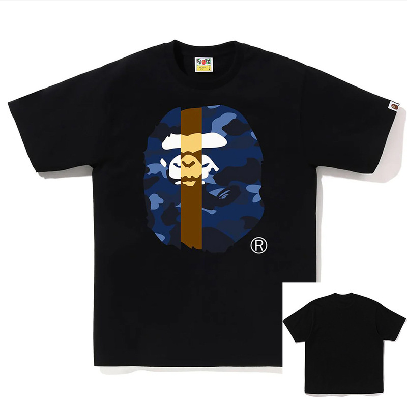 APE Ape トレンドブランド 外国貿易 ヘビーウェイト ピュアコットン ラウンドプリント ユニセックス ゆったり プレミアム 半袖 Tシャツ 25SS|undefined