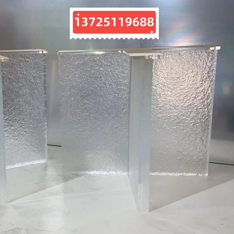 新涛亚克力高透明有机玻璃T型支架15 20 25 30 40 50抛光石头纹桌