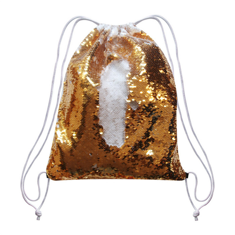 亮片抽绳包-金色2