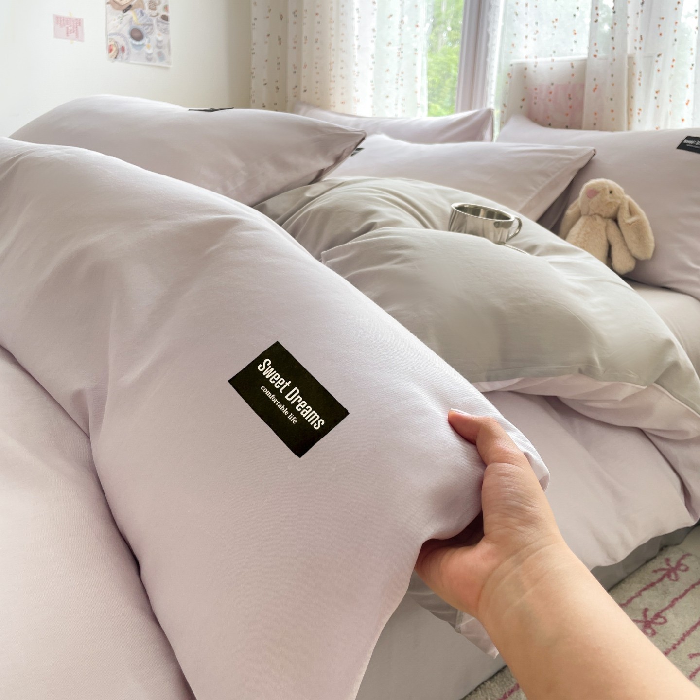 100% cubierta de algodón cubierta de edredón de algodón 150 * 200cm dormitorio de estudiantes cubierta de edredón de una sola persona cuatro estaciones universal