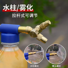 Double-headed copper rod reciprocating disinfection watering can, air pressure manual push-pull spray gun, beverage bottle, universal spray gun for watering flowers