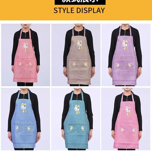 Apron wholesale promotional gift printing logo disposable kitchen work clothes white rabbit cartoon women and ladies apron