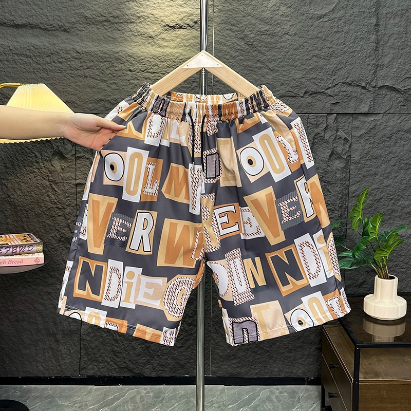 Short de plage d'été pour homme, fin, décontracté, imprimé, coupe ample, idéal pour la baignade et séchage rapide, jambes larges, short à cinq points_voghion.com