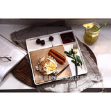 Креативная бамбуковая доска керамика западный ресторан ресторан белый приливный говяжий стейк -тарелка суши -суши.