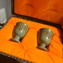 厂家批发岫玉做旧仿古玉直播供货古玩仿汉代高古玉器酒杯摆件