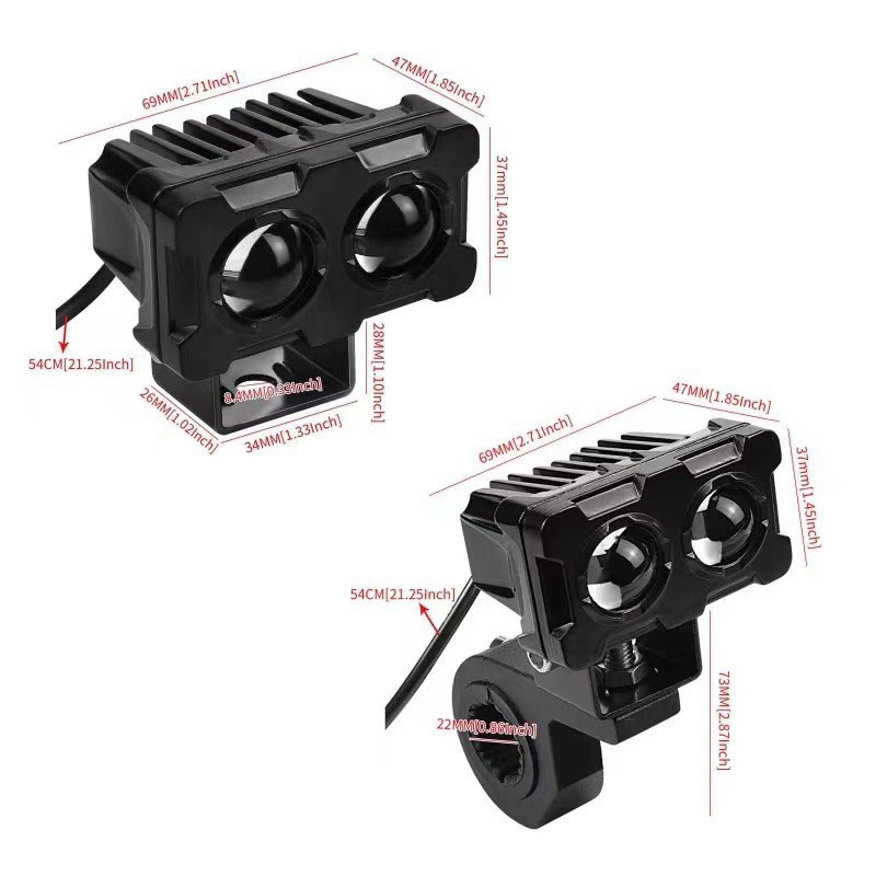 Motocicleta LED faro vehículo eléctrico 12 - 80V modificación de lámpara LED bicolor luz alta y corta pequeña lámpara de reflector amarilla image 5