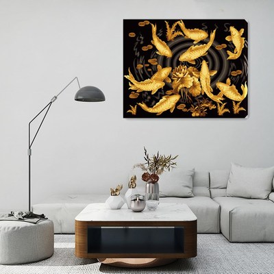 DIY钻石画5d 九尾鱼十字绣贴钻 客厅 卧室 装饰画40x50cm|ms