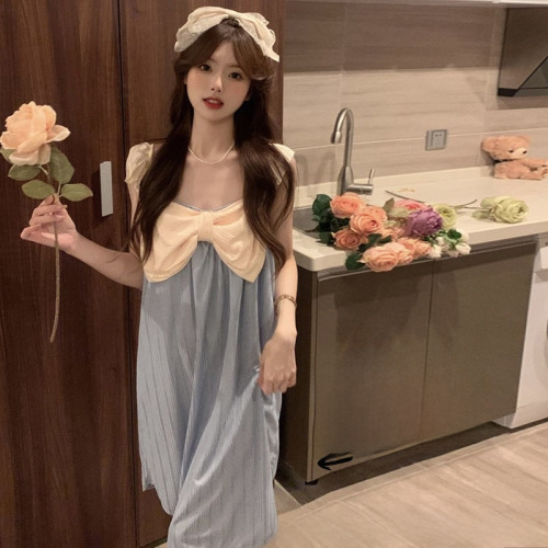  women's cross-border sleepwear source cross-border Instagram style summer sweet and sexy spaghetti straps with bow dropshipping