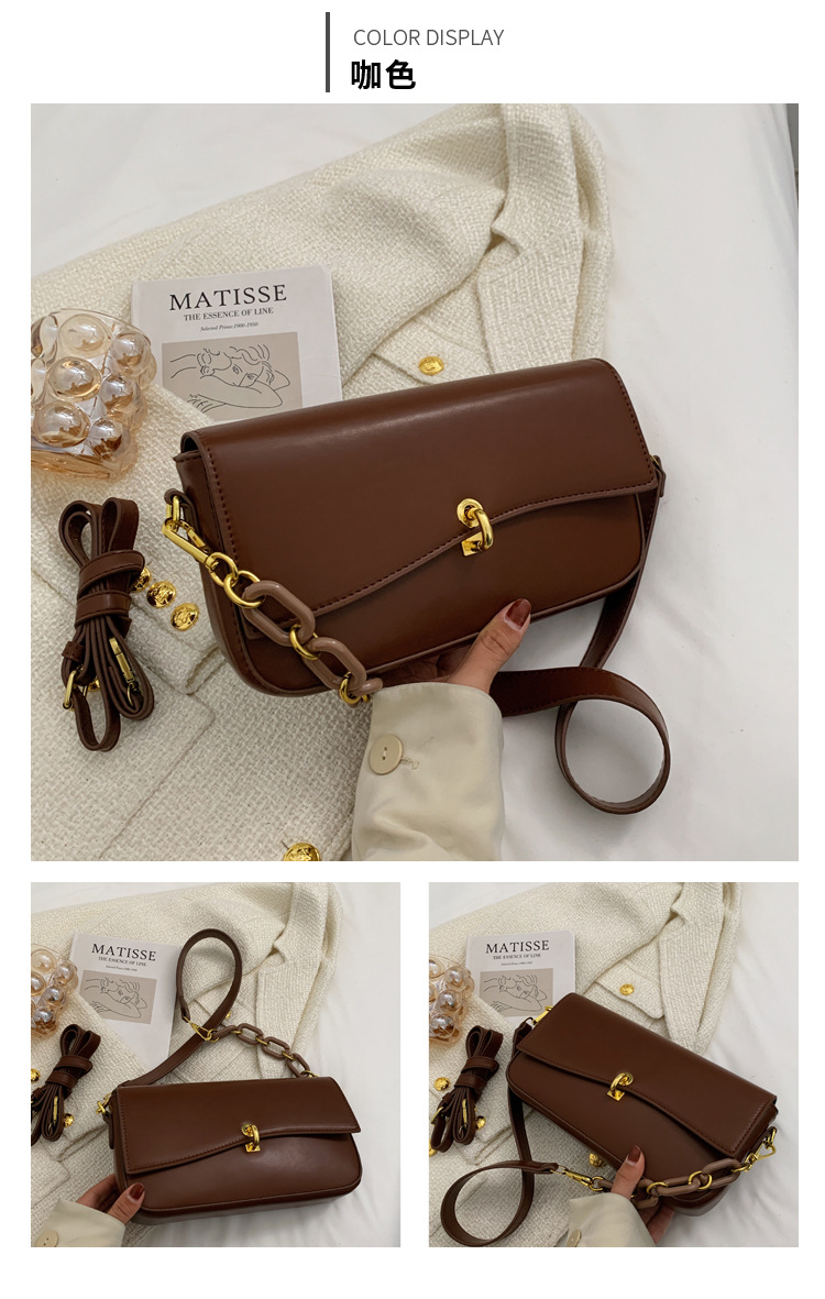 New Trend Texture One-shoulder Messenger Bag Chain Texture Small Square Bag display picture 4