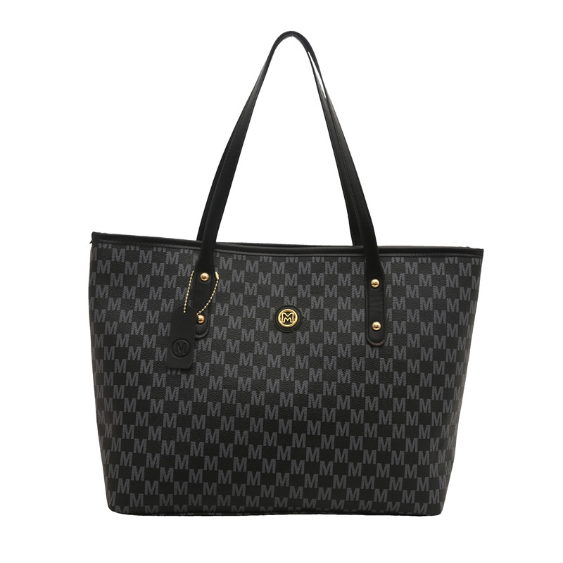 Europa y América retró personalidad de gran capacidad letras impresas simples bolsos grandes para mujeres 2025 nueva bolsa de hombro de viaje