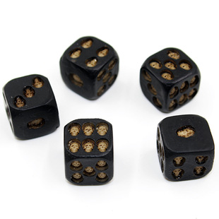 Skull Dice 5-grain Set Black Antique Party Casual Game Toy Chess Bar Color Handmade Resin