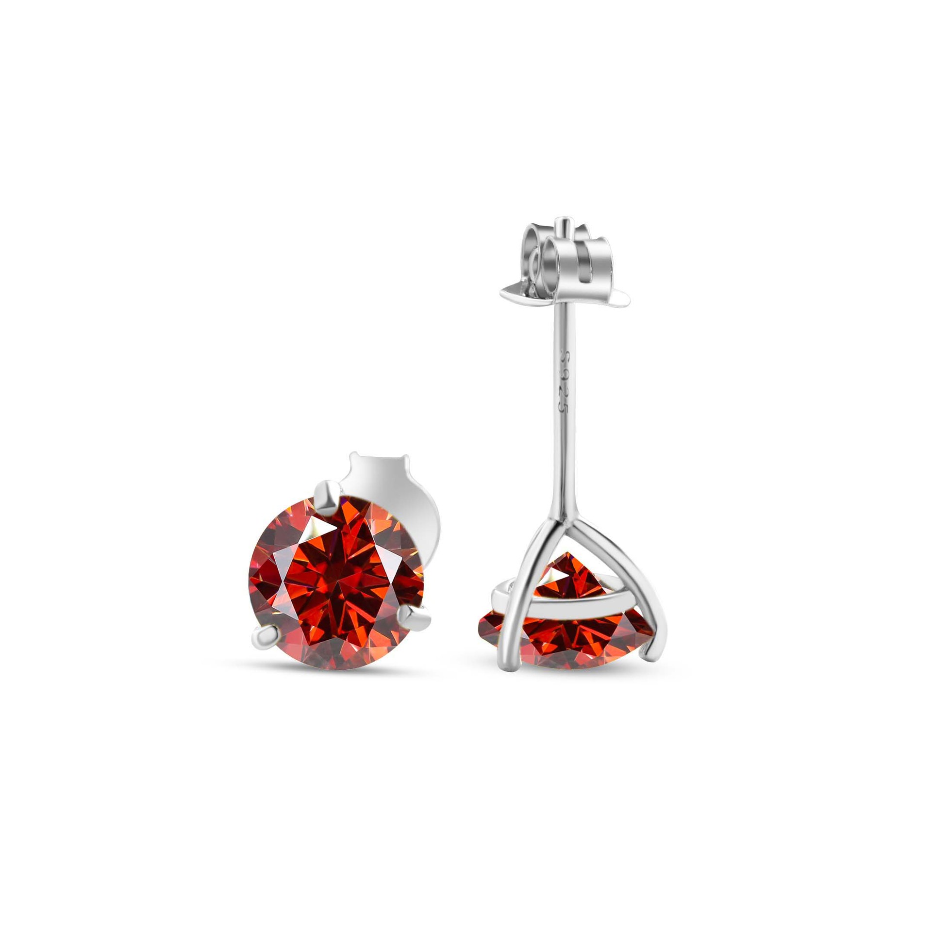 S925 pendientes de plata esterlina 2021 nuevos pendientes clásicos femeninos simple tres garras un quilate adornos pendientes de piedra de moissan