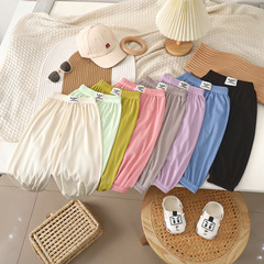 Children's Mosquito-Proof Pants Summer Baby Chiffon Lantern Pants for Older Children Thin Sports Pants for Boys and Girls Loose 9/10-inch Pants
