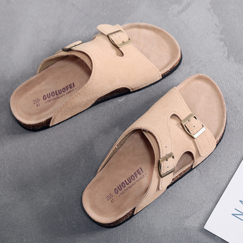 International Station Slippers Men's Summer 2025 New Cork Slippers Men's Large Size Lazy Slippers Half Slippers Cork Shoes Boken Shoes