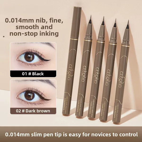 Gecomo Ultra-Fine Liquid Eyeliner Pen Is Smooth, Quick-Drying, Long-Lasting, Waterproof, Non-Smudged, Beauty Cosmetics